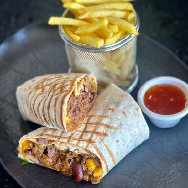 Buritto de vită cu cartofi pai